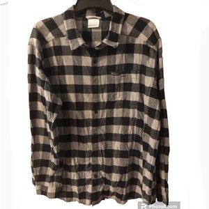 NWOT Columbia men’s Buffalo check flannel, black and grey, Size XL